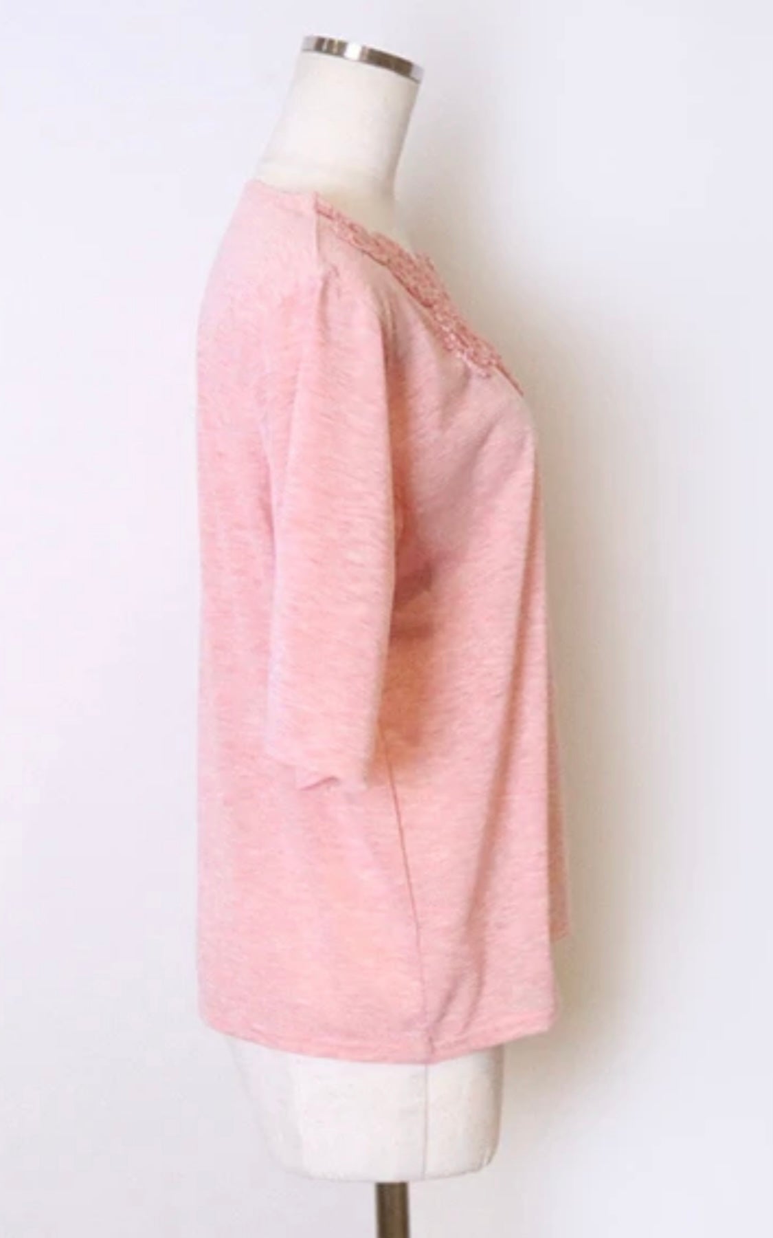 花柄テープ刺繍カットソー