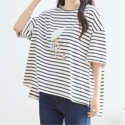 パラソルガールボーダーTシャツ