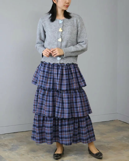 カラフルハートボタン　ニット　カーディガン　