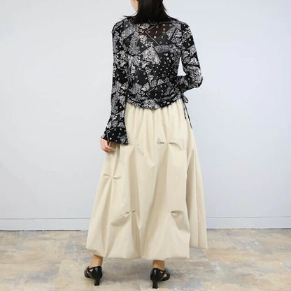 ベルスリーブ　プリント　デザイン　プルオーバー